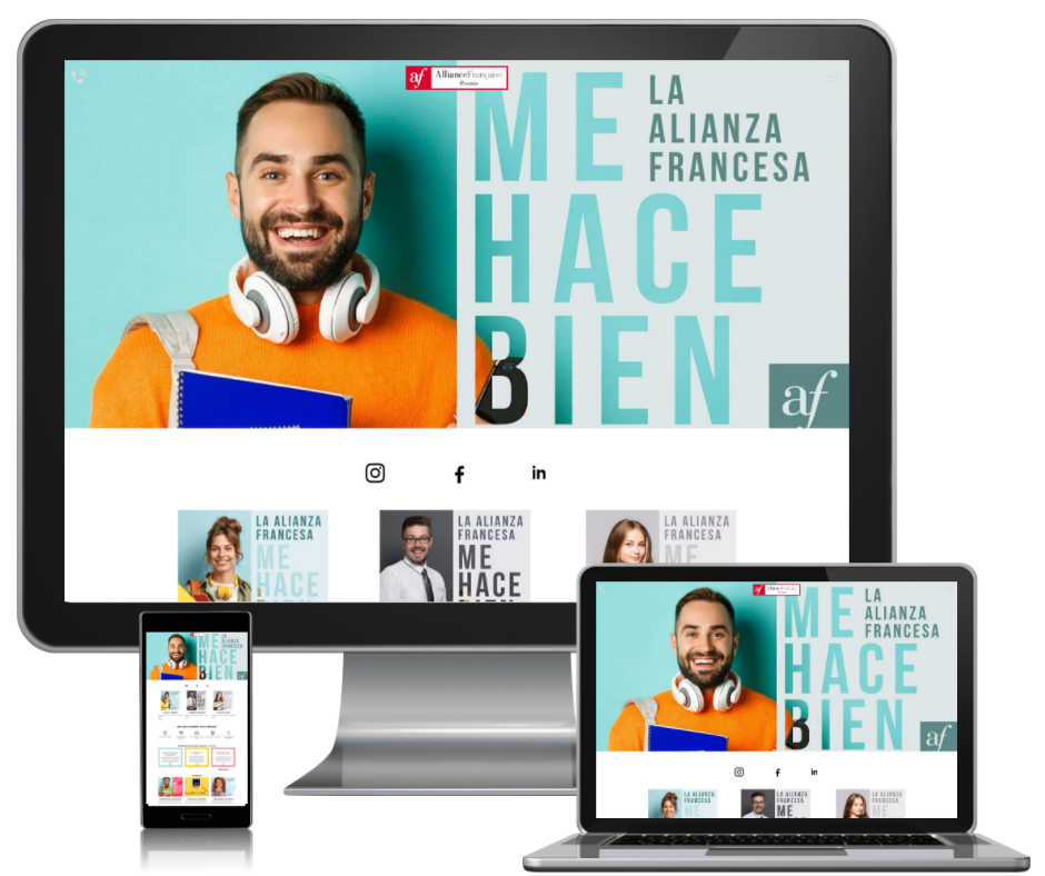 Alianza Francesa Rosario Me hace bien landing page creation