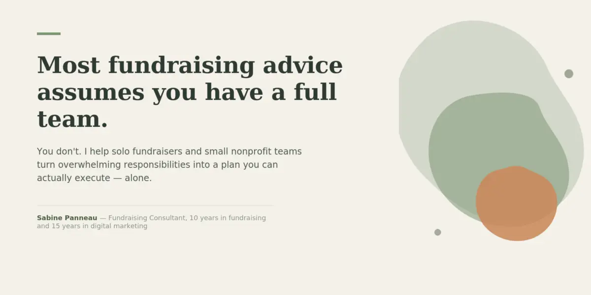 Work with Sabine on your Fundraising strategy